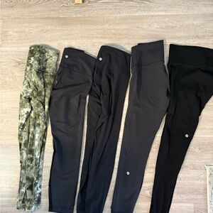 lululemon athletica Black and Green Leggings
